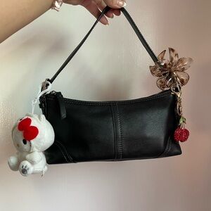 Vintage Coach Black East West Baguette Shoulder Bag